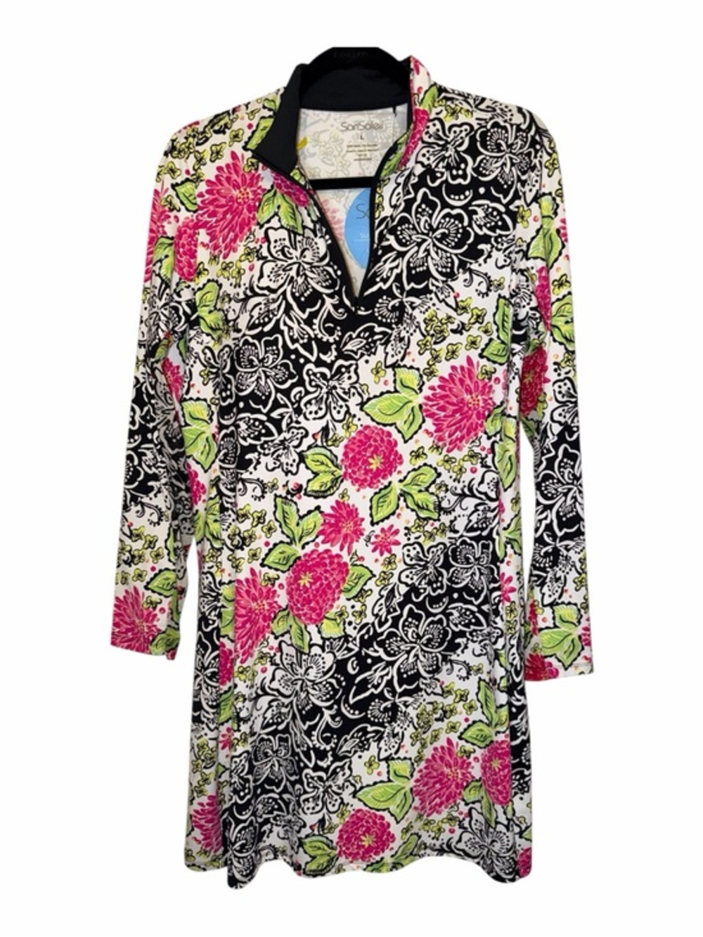NWT SanSoleil Barcelona Print Mock Dress & matching shorts UPF 50+